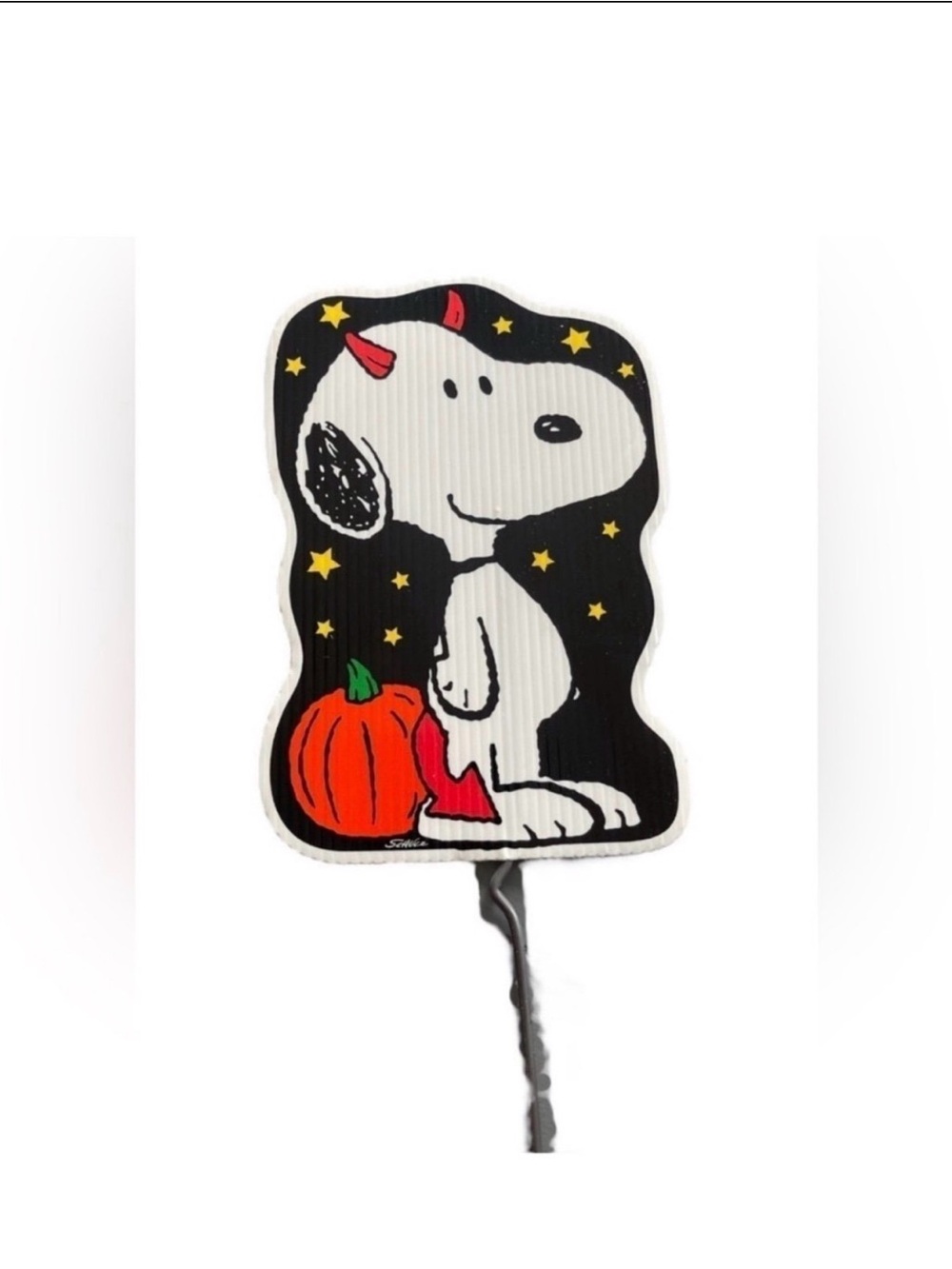 Vintage 1999 Snoopy Peanuts Halloween Yard Sign Stake